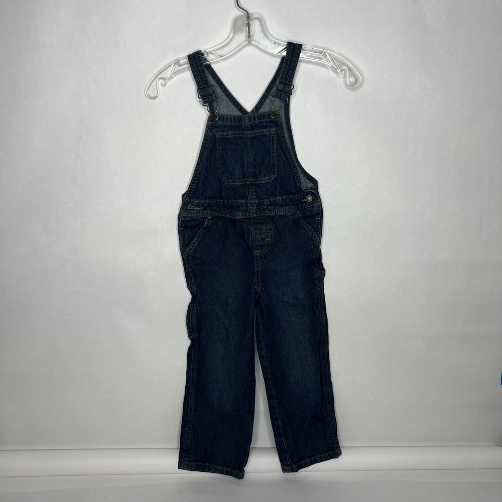 Wrangler Blue Denim Overalls 5T Cotton Mario Luigi Costume Straps Pockets Dark